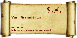 Vén Annamária névjegykártya